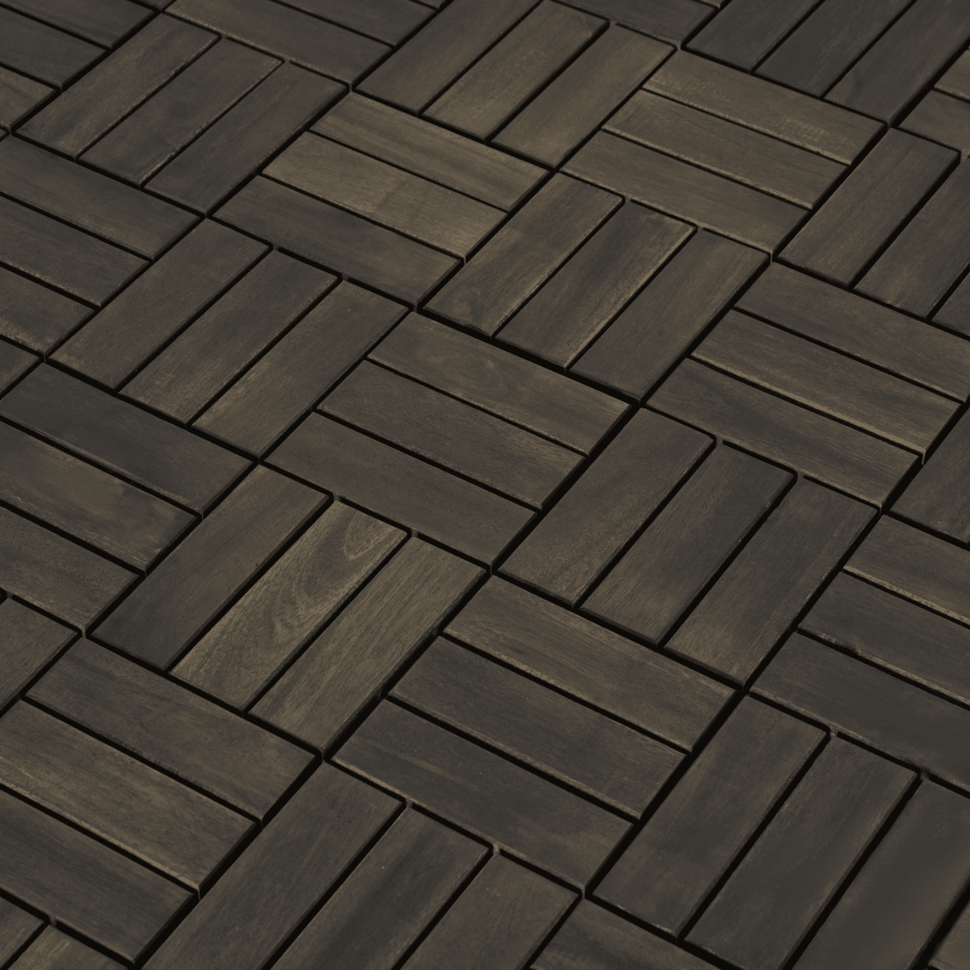 30 PCS Dark Brown Acacia Wood Interlocking Deck Tiles Checker Pattern 12"x12" Hardwood Outdoor Flooring for Patio Balcony Pool Side Garden Porch