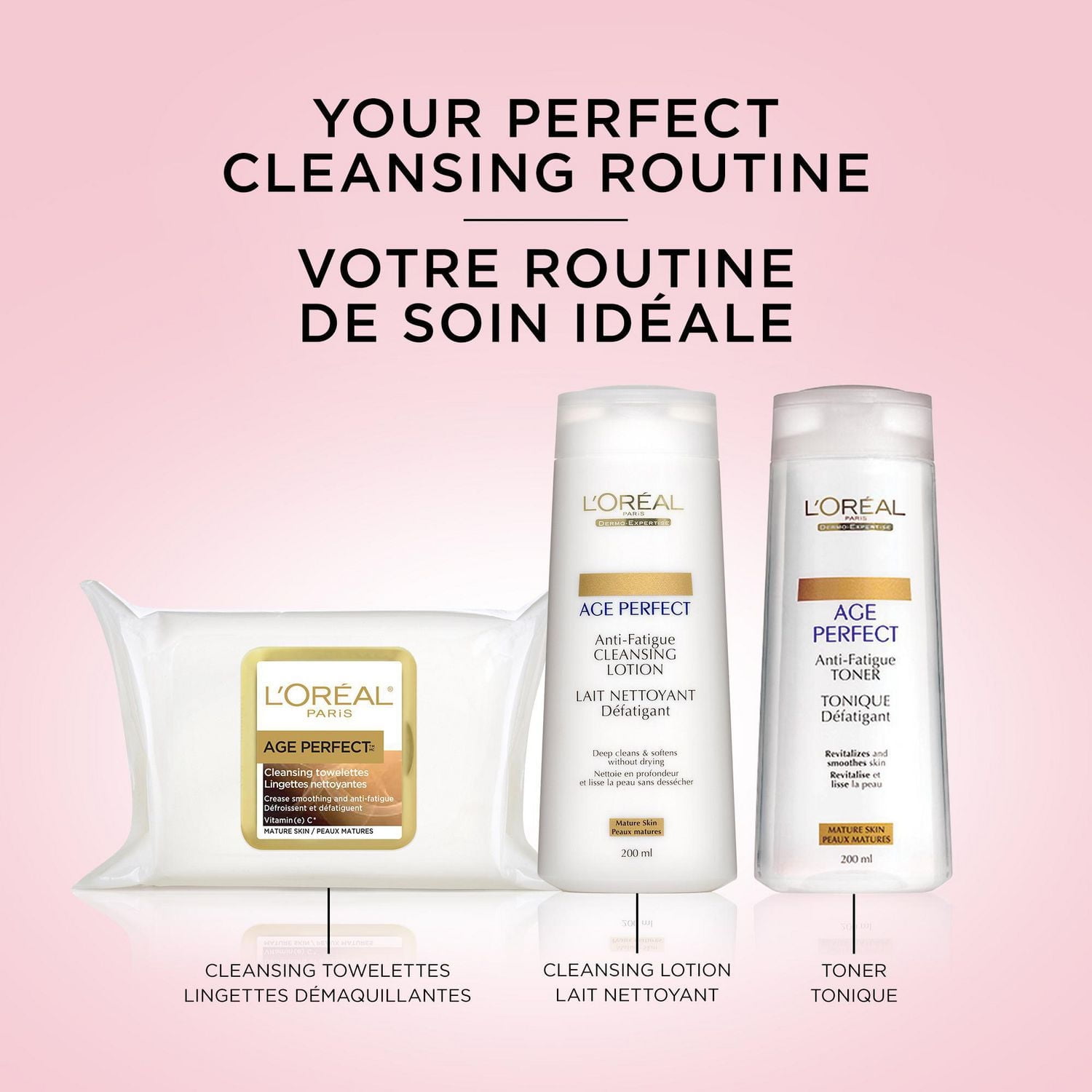 L'Oreal Paris Age Perfect Anti-Fatigue Face Cleansing Lotion with Vitamin C, Anti-Aging, 200 ml