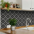 thumbnail image 2 of Mi Alma Black Floral Peel & Stick Tiles - Vinyl Backsplash 8x8, 2 of 10