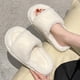 thumbnail image 3 of Pantuflas de felpa largas con suela gruesa para mujer para usar al aire libre, pantuflas de lana suave y semialgodón para otoño e invierno, modelos de primavera y verano, 3 of 6