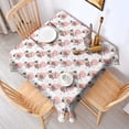 thumbnail image 2 of White Cow Strawberry Pattern Square Tablecloth,Waterproof Square Table Cover,Wipeable Spillproof Washable Table Cover for Home Kitchen Party Decor 52"x52"(132x132cm), 2 of 6