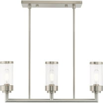 5 inch 3 Light Brushed Nickel Linear Chandelier with Clear Glass Shade