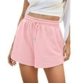 thumbnail image 2 of Athletic Shorts for Women Pockets Pure Color Drawstring Plus Size Shorts for Women,Pink,M, 2 of 5