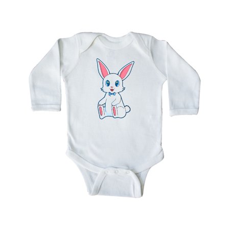 

Inktastic Happy Easter Boy Bunny in Blue Gift Baby Boy Long Sleeve Bodysuit