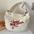 thumbnail image 2 of Btafrte Bolso Bandolera Lona Con Letras Bordadas Suaves para El (blanco), 2 of 8