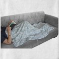 thumbnail image 6 of Aqua Soft Flannel Fleece Throw Blanket, Abstract Ikat Frame Antique Victorian Style Floral Leaves Details Art Print, Cozy Plush for Indoor and Outdoor Use, 70" x 90", Seafoam and White, by Ambesonne, 6 of 6