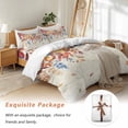 thumbnail image 7 of Fall Eucalyptus Leaf Bedding Duvet Cover Set Queen Size 4 Pieces Blue Leaves Thanksgiving Vintage Letter Bedding Set with Zipper Closure, 1 Comforter Cover 90x92 Inches 1 Flat Sheet & 2 Pillow Cases, 7 of 7