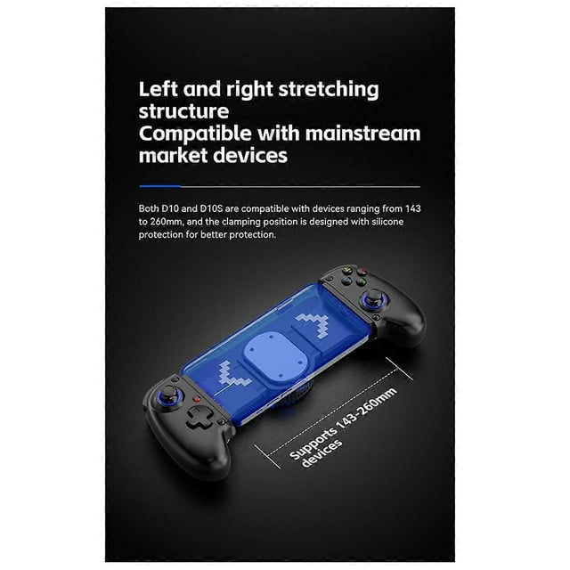 D10 Stretch Gamepad for Android IOS Tablet SwitchXBOX 400mAh Multi-Function Streaming Joystick