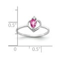 thumbnail image 2 of Primal Gold 14 Karat White Gold 5x3mm Pear Pink Sapphire and Diamond Ring, 2 of 3