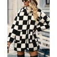 thumbnail image 5 of KRE Prime Women Double Take Checkered Button Front Coat with Pockets, 5 of 9