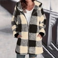thumbnail image 2 of Women Sherpa Jacket Fuzzy Fleece Zip Up Winter Coat Warm Faux Fur with Pockets Long Sleeve Hooded Outerwear, 2 of 6