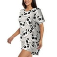 thumbnail image 2 of Bixox Women's Cute Panda Printed Pajama Set 2 Piece Lounge Set Top and Shorts Soft Pajamas, Shorts with Pockets, 2 of 7