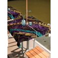 thumbnail image 2 of Outdoor Table Cloth with Umbrella Hole and Zipper, Yellow Purple Green Waterproof Square Tablecloth 54"x54", Geometric Modern Abstract Washable Table Cover for Outside Party Patio Picnic, 2 of 8