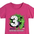 thumbnail image 3 of Marvel Hulk - Incredible Birthday 3 - Toddler And Youth Girls Fitted Short Sleeve Graphic T-Shirt, 3 of 5