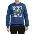 thumbnail image 2 of Wild Bobby Respect The Locals Save Our Oceans Turtle Animal Lover Unisex Crewneck Graphic Sweatshirt, Vintage Heather Blue, Large, 2 of 6