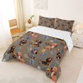 thumbnail image 2 of Homewish Funny Dachshund Dog Full Size Comforter Sets,Pretty Flowers Bedding Comforter Set,Brown,Reversible,3pcs,1 Comforter and 2 Pillowcases, 2 of 7