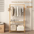 thumbnail image 5 of Kids Clothing Rack for Hanging Clothes,Small Toddler Clothes Racks Bamboo Wooden Garment Dress Up Storage Costume Rack with Shelves for Laundry Drying,Short,Mini,Floor Standing, 5 of 6