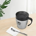 thumbnail image 4 of Jadeshay Tasse à café Tasse à café isolée en Acier Inoxydable Tasse à Eau avec cuillère et Couvercle pour Voyage de Bureau(Argent), 4 of 11