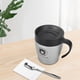 thumbnail image 3 of Taza de café Heaveant, taza de café con aislamiento de acero inoxidable, taza de agua para el hogar con cuchara y tapa para viajes de oficina(Plata), 3 of 5