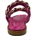 thumbnail image 3 of Schutz Vallen Hot Pink Braided Chain Straps Embellished Upper Flats Sandals (Rose Pink, 9.5), 3 of 4