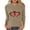 Khaki, variant on Fall Fashion Must Haves Women's Heart Print Design Ribbed Knit Blouse 3/4 Sleeve Round Neck Soft Top Tees Tshirts Women Fall Clothes