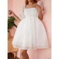 thumbnail image 2 of Vestido de princesa de tul con mangas abullonadas de Tsseiatte para mujer, minivestido de hada con teñido anudado y hombros descubiertos, vestido de fiesta de noche de corte A, 2 of 8