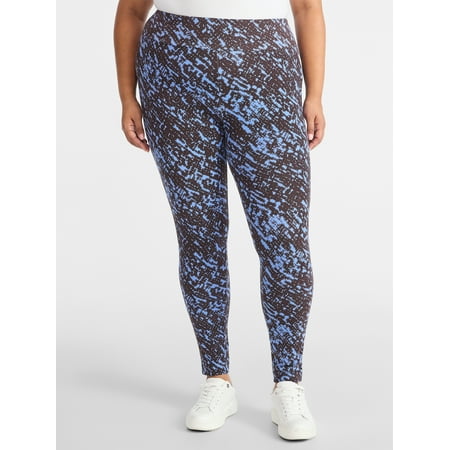 (3 pack) Terra & Sky Women's Plus High Waist Ankle Length Leggings, 27" Inseam, Sizes 0X-5X