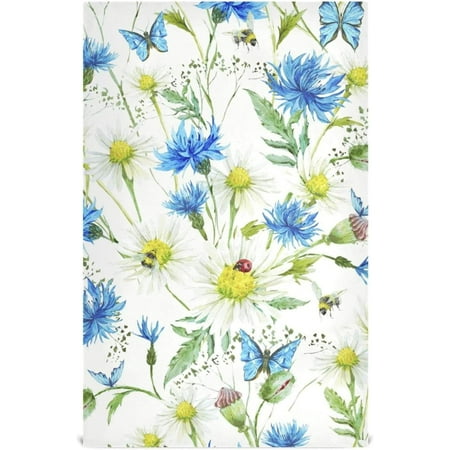 

Kitchen Towels Chamomile and Daisies Pattern Cleaning Towel Absorbent Hand Towels Tea Towels for Home Restaurant Dish Clean 28 x 18 1PC