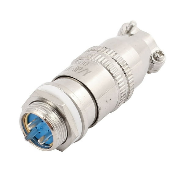 Unique Bargains XS12JK-3 250V 3A 3P 12mm Thread Round Socket Metal Panel Aviation Connector