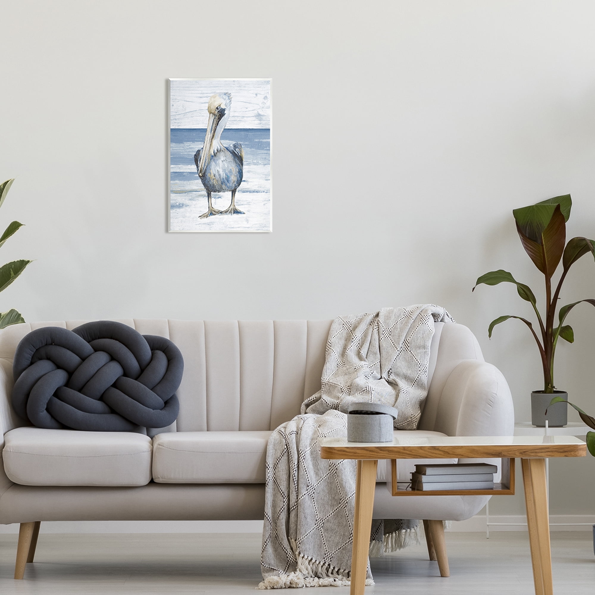 Stupell Industries Rustic Nautical Pelican Animals & Insects Painting Unframed Art Print Wall Art, 13 x 19
