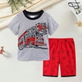 thumbnail image 2 of UAYOTSE Toddler Boy Summer Clothes Outfits Kids Cotton Short Sleeve Shirt Shorts Set 2 7 Years,Sizes 6-7 Years, 2 of 5