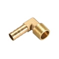 thumbnail image 3 of Brass Barb Hose Fitting 90 Degree Elbow 10mm Barbed x 3/8 PT Male Pipe 3pcs, 3 of 5
