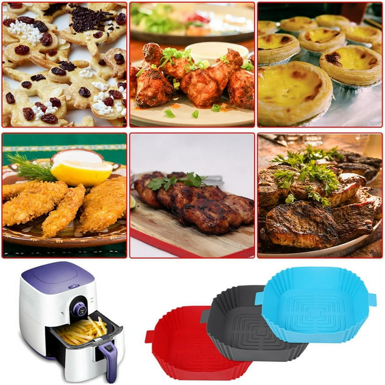 Air Fryer Silicone Liners Pot for 4 to 7 QT Square Silicone Air