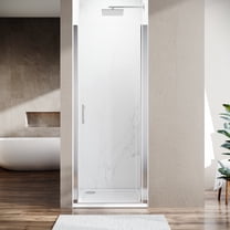 Sunny Shower 28 in. W x 72 in. H Frameless Pivot Shower Door 1/4 inch Glass in Chrome Finish