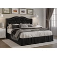 thumbnail image 2 of Home Design Bruce Queen Tufted Upholstered Platform Bed Frame with Wingback Headboard and Nailhead Trim, Black, Easy Assembly, 2 of 5