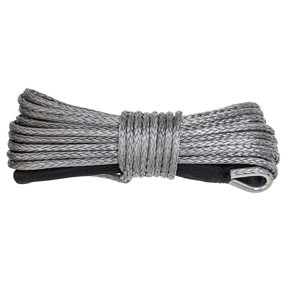 1/4"x50' 10000LBS Synthetic Winch Rope Line Recovery Cable 4WD ATV Dark Grey 