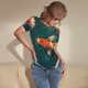 thumbnail image 3 of Fotbe Koi Pond Lilies Body de Mujer con Cuello Redondo y Mangas Cortas, Sin Mangas Ajustado, Suave, Cómodo y Básico-Large, 3 of 7