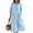 Blue, variant on Solid Dresses for Women 2026 3/4 Sleeve Casual Henley Maxi Shift Dress Daily Wear Pleated Button Flowy Work Sundress with Pockets White S