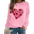thumbnail image 6 of BLTIBY Valentine Shirts for Women Love Heart Printed Sweater Long Sleeve Round Neck Pullover Blouse Fashion Casual Valentines the Day Top Pink M, 6 of 8