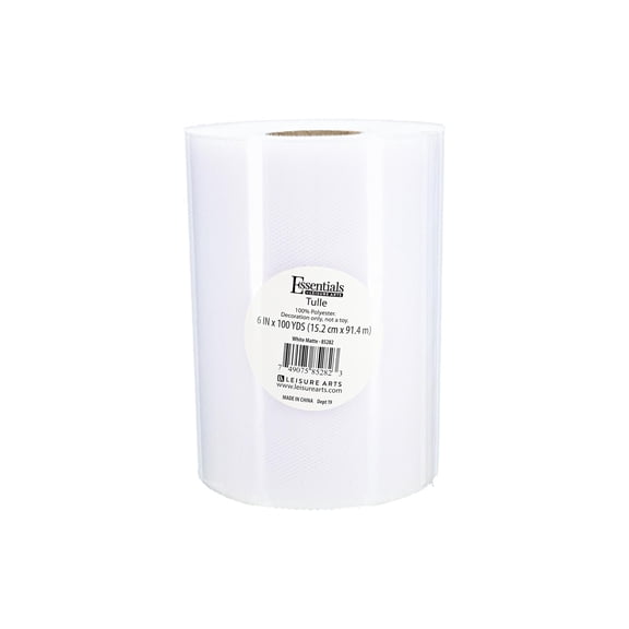 Essentials By Leisure Arts Tulle, Matte White, 100Yd, Tulle Fabric, White Tulle, White Tulle Fabric, Roll, Netting, Fabric Rolls, Mesh Fabric