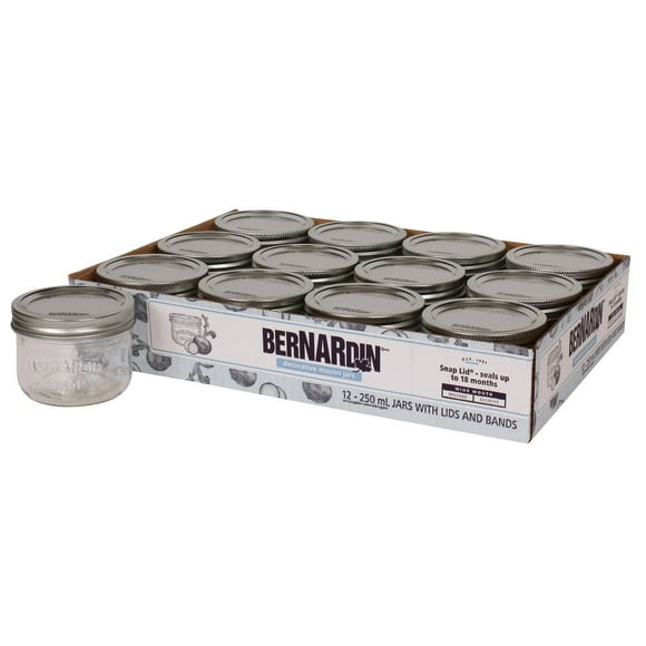 Bocaux décoratifs Bernardin à grande ouverture, 250 ml 12 unités