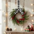 thumbnail image 5 of Yucurem Mini Christmas Wreaths for Kitchen Cabinet, 10 Inch Small Christmas Hanging Artificial Garlands with Ribbon for Front Door Window Door Fireplace Decor, 5 of 7