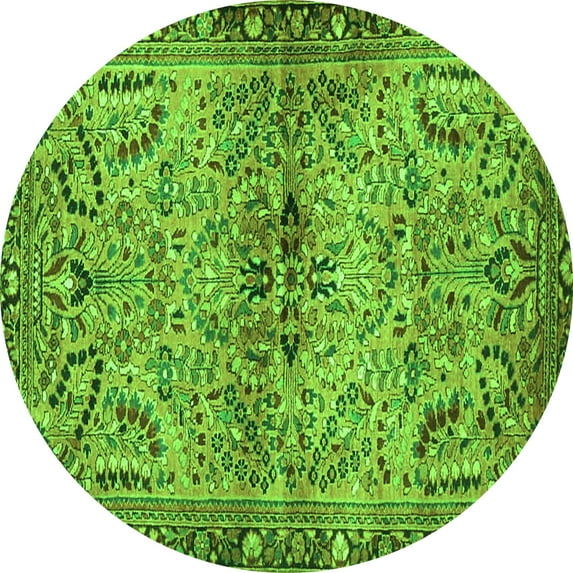 Ahgly Company Indoor Round Persian Green Traditional Area Rugs, 6' Round