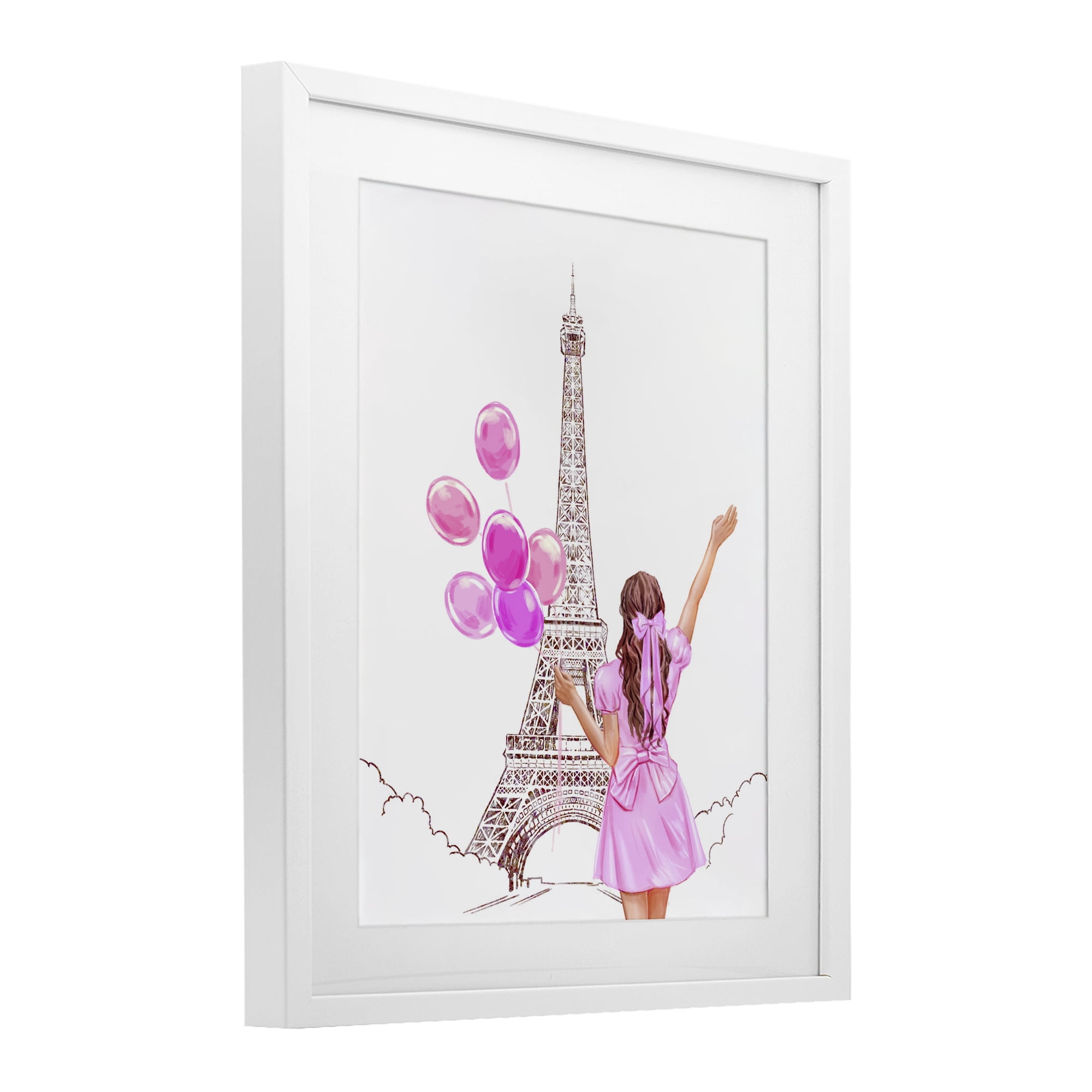 Stupell Industries Chic Paris Celebration White Framed Print Under Glass, design by Ziwei Li