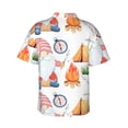 thumbnail image 4 of Xecao Gnome Camping Fishing print Hawaiian shirt - a stylish short-sleeve button-down for men, perfect for casual beach and tropical outings., 4 of 9