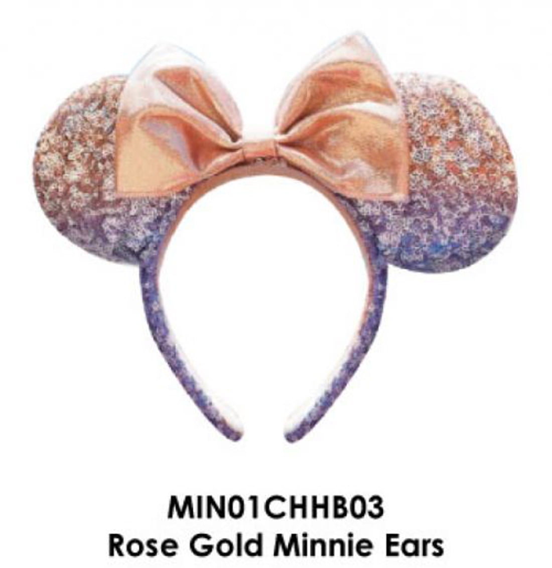 Spring Blooms Fabric Mouse Ears with Shiny Purple Sequin Bow