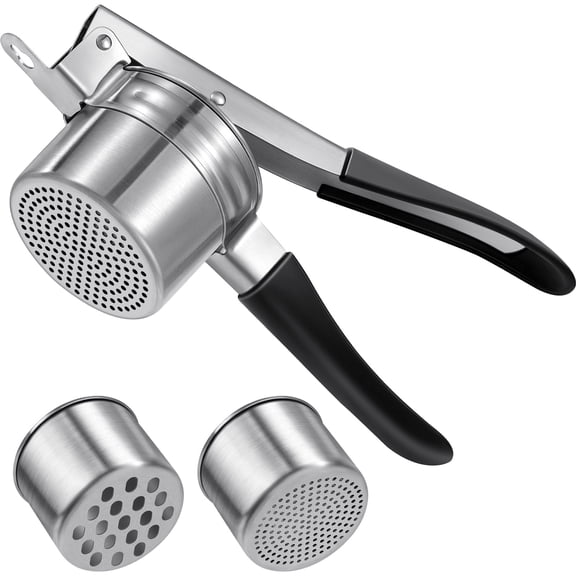 ARRITZ Potato Ricer Stainless Steel with 2 Interchangeable Cups for Mashed Potatoes, Heavy Duty Kitchen Gadget for Home Use