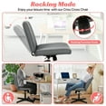 thumbnail image 2 of Criss Cross Chair, Armless  Vanity Chair Cross Legged Office Chair,  Adjustable Wide Swivel Desk Chair for Home Office No Wheels, Grey, 2 of 7