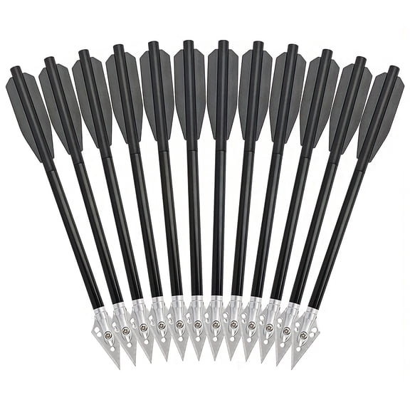 12pcs Of 6-inch Aluminum Arrow Short Arrow Shield-shaped Arrow Tail Outdoor Hunting Arrows