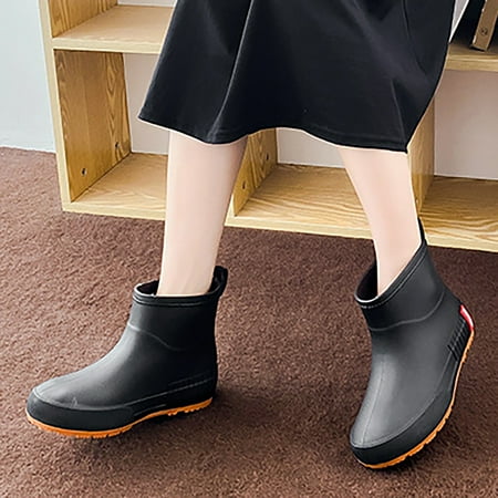 

Rain Shoes Mid Barrel Rain Boots Student Plus Velvet Warm Waterproof Non Slip Wear Water Shoes Rubber Shoes